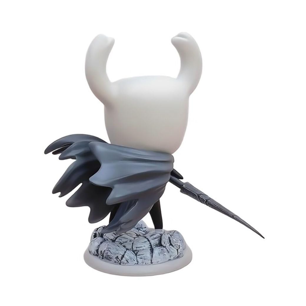 Cdeny 6" Home Decor Cartoon Figure, Car Dashboard Ornament Cute Gaming Figure Hollow Knight Figure Collectible Statue(Gray&White)