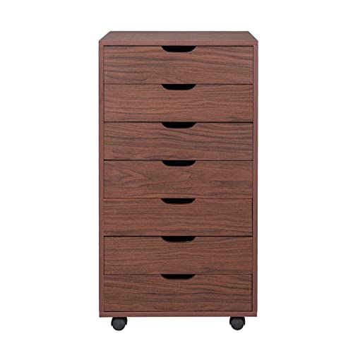 Nightstand Bedside Table Drawer Cabinet Wooden Storage Chests Cabinet 7-Drawer Dresser Storage For Bedroom Furniture Multifunctional Storage Shelves Sturdy & Durable Construction Storage Tower Dresser