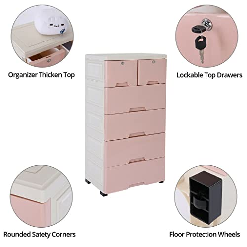 Nightstand Bedside Table Drawer Cabinet 6 Drawer Dresser Shelf Cabinet Storage Closet Organizer Home Bedroom Modern and Elegant Look Storage Tower Dresser