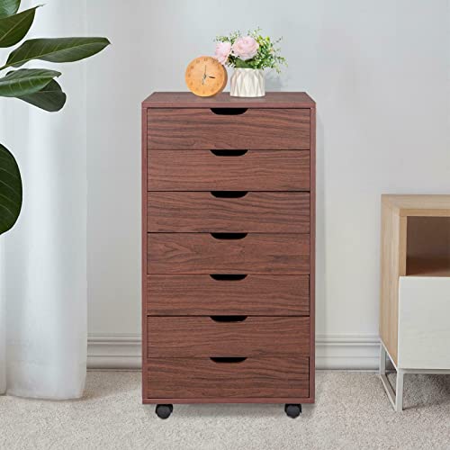 MAXCBD Nightstand Bedside Table Drawer Cabinet 7 Drawers Storage Cabinet Dresser Storage Tower Closet Sturdy Bedroom Office Multifunctional Storage Shelves Storage Tower Dresser