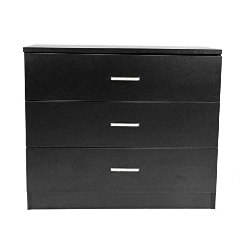 MAXCBD Nightstand Bedside Table Drawer Cabinet Chest of Drawers 3 Drawers Dresser Bedroom Nightstand Storage Cabinet Black 3 Drawer Dresser Storage Tower Dresser