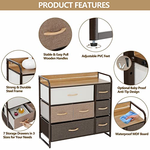 MAXCBD Nightstand Bedside Table Drawer Cabinet Storage Dresser Shelf Organizer Bins Cabinet Fabric Drawers Nightstands Protect Furniture Stand Boasts A Slim Storage Tower Dresser