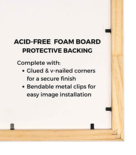 7x6 Frame Black Solid Wood Picture Frame Width 1.125 Inches | Interior Frame Depth 0.5 Inches | Abaco Bohemian Photo Frame Complete with UV Acrylic, Foam Board Backing & Hanging Hardware