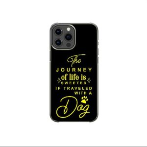 the journey of life is sweeter if traveled with a dog pattern art design anti-fall and shockproof gift iphone case (iphone xr)