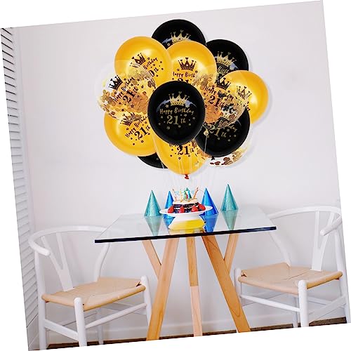 jojofuny 15pcs Birthday Balloons Gold Number Balloons Garland Decor Black Balloons Birthday Party Backdrop Latex Number Birthday Party Balloons Garland Decorative Balloons Set Wreath