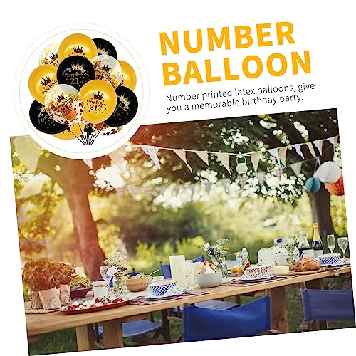 jojofuny 15pcs Birthday Balloons Gold Number Balloons Garland Decor Black Balloons Birthday Party Backdrop Latex Number Birthday Party Balloons Garland Decorative Balloons Set Wreath