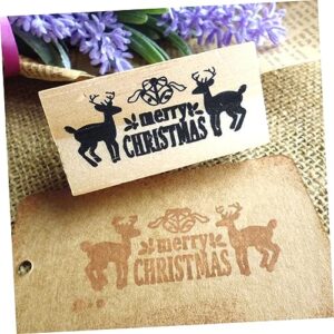 Abaodam Christmas Wooden 6 Pcs Christmas Deer Seal Making Stamp Christmas Album Christmas Stamper Wooden Craft Stamp DIY Stamper for Stamps Gift Seal Stamps Wood Stamper Elk Cake