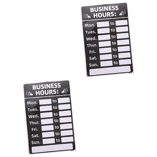 Ciieeo 2pcs business hours sign restaurants opening sign Hour Labels Adhesive Store Hours Signs For Business open sign open closed signage changeable hours sign letter supplies pvc office