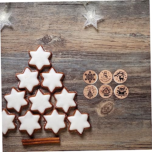 SEWACC Kids Toys 12 pcs Christmas Stamp DIY Christmas Assorted Bright Gift Decor Wooden Decor Stamps Xmas Stampers Gift Stamps Playthings Rubber Portable Gift Bag Christmas Decor