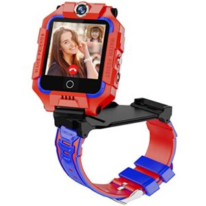 okyuk 4g kids watch phone t10, funny 360° rotation screen dual camera smart watch for boys girls, ip67 waterproof, 2-way calls, gps, sos, video calls, remote control, pedometer smartwatch