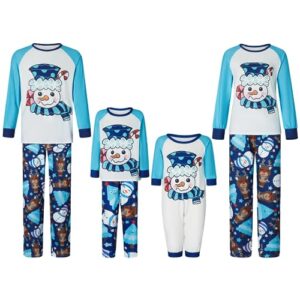 Halloween Matching Sets for Family Classic Letter Print Long Sleeve Raglan Tops + Pants Set Fall 2 Piece Set (Baby, I Blue, XL)