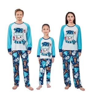 Halloween Matching Sets for Family Classic Letter Print Long Sleeve Raglan Tops + Pants Set Fall 2 Piece Set (Baby, I Blue, XL)