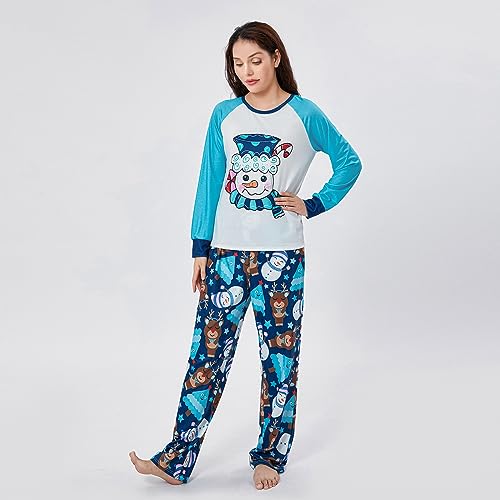 Halloween Matching Sets for Family Classic Letter Print Long Sleeve Raglan Tops + Pants Set Fall 2 Piece Set (Baby, I Blue, M)