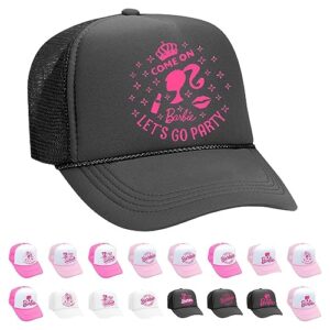 Girls Cap Movie Pink Trucker Hat Mesh Back Trucker Hat Outfit Accessory for Women and Adults