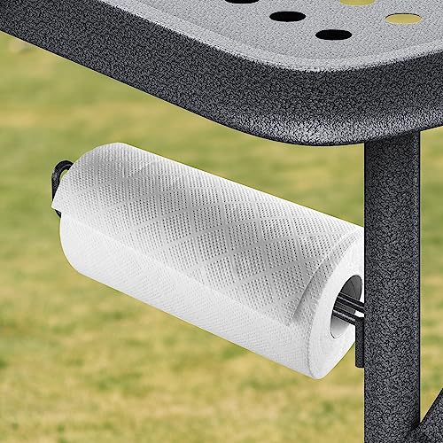 YITAHOME 6Ft Metal Folding Table for Grill Portable 2-in-1 Design Folding Grill Table with Mesh Desktop for Camping Cooking BBQ Picnic, White