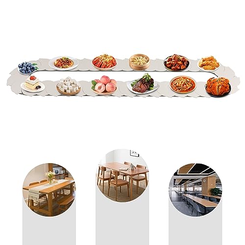 6.56ft 360° Manual Swivel Adjustable Dining Table Rotating Food Turntable 42 Trays Rotary Table for Dining Room Party Decoration,Free Adjustment,Smooth Slide Rail,Interlock Design