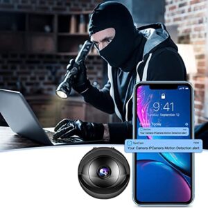 onlyliua Mini WiFi Camera, Built in Battery Wireless Hd 1080p Home Security Cameras with Smart Night Vision and Motion Detection, Support 2.4g WiFi