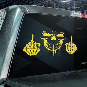 skull with middle finger vinyl decals,funny car stickers for volvo s60,nissan juke,hyundai i30,jeep grand cherokee,kia