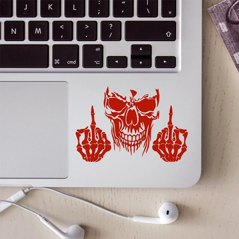 Skull with Middle Finger Vinyl Decals,Funny Car Stickers for Volvo S60,Nissan Juke,Hyundai I30,Jeep Grand Cherokee,Kia