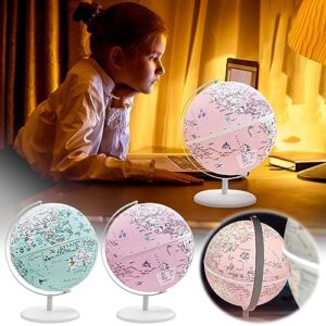 360° Rotating Globe - Educational Globe for Kids, Interactive AR World Globe, Illuminated 360° Rotating Globe Lamp, Educational Earth Globe for Birthday Halloween Christmas Gift Desk Decor (Blue)