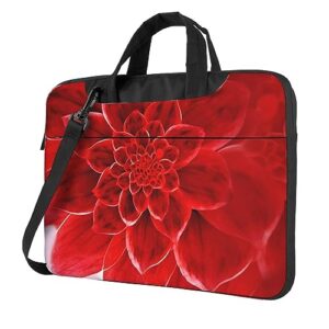 red flower laptop bag men women computer bag 15.6in shoulder messenger bag briefcase business work bags purse