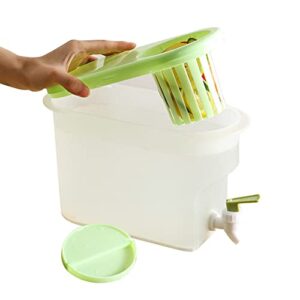 Refrigerator Cold Water Kettle, Double Filtration Refrigerator Cold Water Kettle Silicone Sealing with Kitchen Faucet (Green)