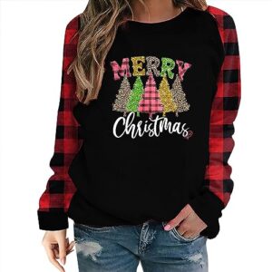 jovati ugly christmas sweater for women vintage print plus size long sleeve sweatshirts fall fashion 2023 cute trendy tops black