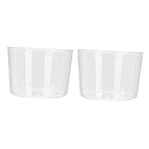 CIYODO 2Pcs dessert cup mini mousse cup trifle dish glass ramekin cups dessert bowls glass pudding containers with lids clear container Household Yogurt Cup Pudding Cup Yogurt Accessory