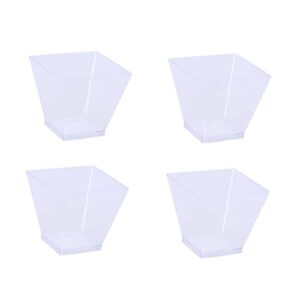 hakidzel 50pcs mini appetizer cups clear cups for party square parfait appetizer cups square tumbler cups disposable snack bowl clear dessert cup mini plastic containers tableware ice cream