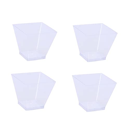 HAKIDZEL 50PCS mini appetizer cups clear cups for party square parfait appetizer cups square tumbler cups disposable snack bowl clear dessert cup mini plastic containers tableware ice cream