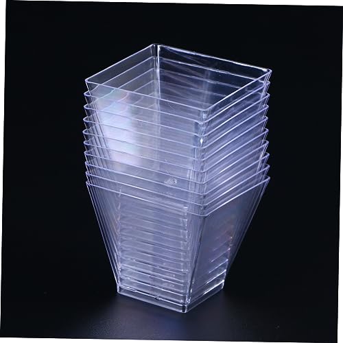 HAKIDZEL 50PCS mini appetizer cups clear cups for party square parfait appetizer cups square tumbler cups disposable snack bowl clear dessert cup mini plastic containers tableware ice cream