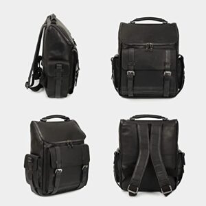 VELEZ 11 Brown Mens Business Casual Sneakers + Top Grain Leather Backpack for Men Black Designer Bookbag Business Casual Shoulder Bag