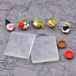 3D Mini Tray Resin Moulds,Fruit Plates Silicone Mold,Miniture Food UV Resin Casting Mold for Jewelry Making