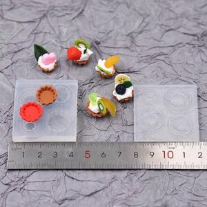 3D Mini Tray Resin Moulds,Fruit Plates Silicone Mold,Miniture Food UV Resin Casting Mold for Jewelry Making