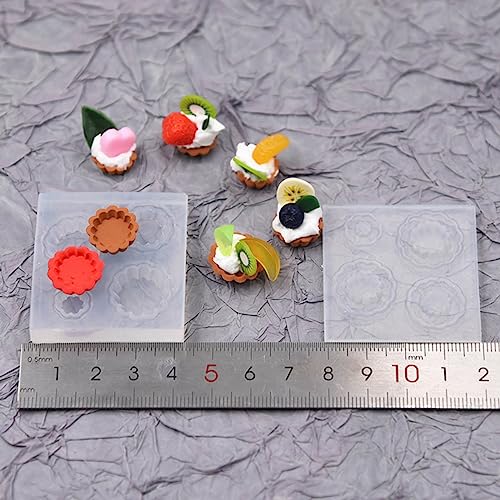 3D Mini Tray Resin Moulds,Fruit Plates Silicone Mold,Miniture Food UV Resin Casting Mold for Jewelry Making