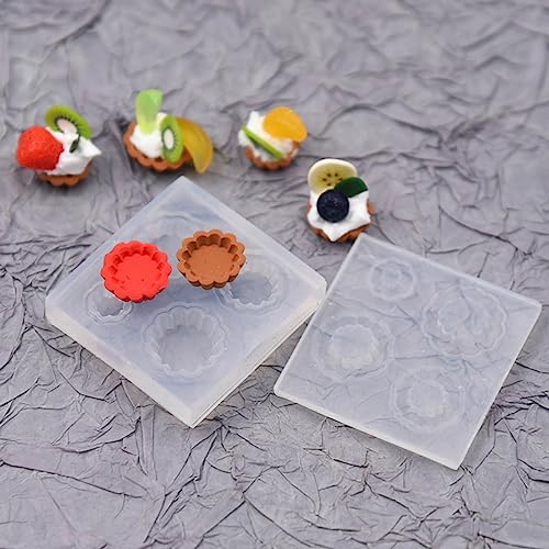 3D Mini Tray Resin Moulds,Fruit Plates Silicone Mold,Miniture Food UV Resin Casting Mold for Jewelry Making