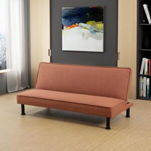 opoiar, fannel futon, modern convertible folding sofa bed couch sofabed, light brown