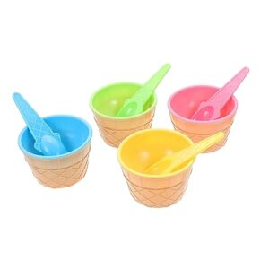 healeved 20 sets ice cream cup ice cream sundae cup plastic ice cream dishes treat cups reusable dessert bowls plastic disposable cups ice cream storage bowls pp one body child