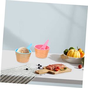Healeved 20 Sets ice cream cup Ice Cream Sundae cup plastic ice cream dishes treat cups reusable dessert bowls plastic disposable cups Ice Cream Storage Bowls pp one body child