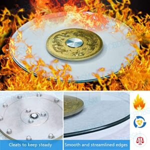 Tempered Glass Turntable Lazy Susan Turntable for Dining Table, Explosion-Proof Tempered Glass Kitchen Dining Table Rotating Tray, Smooth Swivel (Size : 60cm/23.6in)