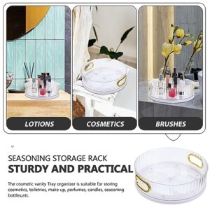 Luxshiny Perfume Tray Cosmetic Organizer Countertop Trinket Holders Sundries Organizer Small Skincare Organizer Rotating Cosmetic Organizer Makeup Tray to Rotate Storage The pet Crusher