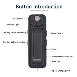 Hilitand Clip on HD Camera, Wearable Multifunctional Mobile Detection Camera with Built in Battery for Voice Recording Taking Photo