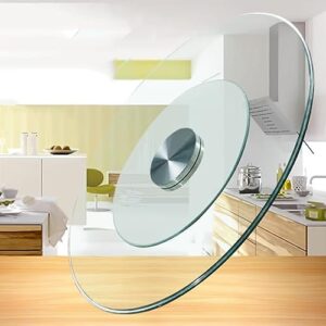 douki tempered glass rotating tray large lazy susan turntable for dining table 39inch swivel tabletop serving plate with swivel assist system (color : clear, size : 85cm(33inch))