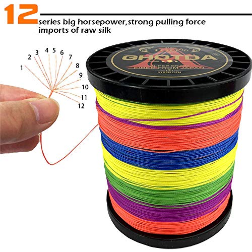 12Strands PE Braided Fishing Line Super Strong Multifilament Fishing Line 0.8-10#