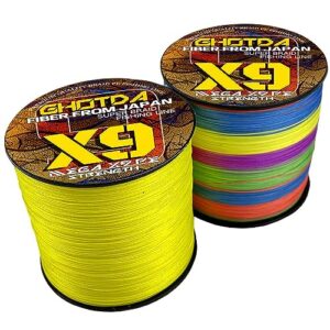 12x 9x braided pe line nice quality multicolour high stength fishing lure lines for ocea boat fishing 500m 9-54.5kg