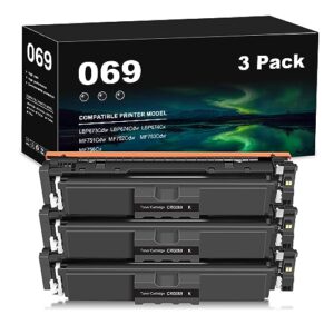 069 toner cartridge compatible replacement for canon 069h for imageclass mf753cdw mf751cdw lbp674cdw printer (3 black)