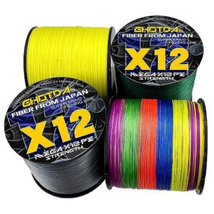x12 500 meters braided fishing line high endurance super strength multifilament pe saltwater fish wire