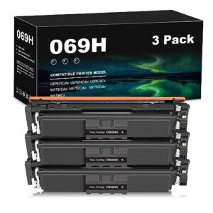 069h toner cartridge compatible replacement for canon 069 for imageclass mf753cdw mf751cdw lbp674cdw printer (3 black)