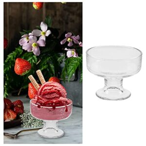 Glass Dessert Bowls Footed Ice Cream Cups Glass Dessert Cup Custard Cup Decorative Trifle Bowl for Fruit Salad Snack Cocktail Condiment Serveware 250Ml Glass Trifle Bowl Easy to Clean