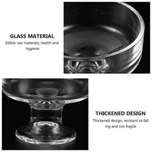 Glass Dessert Bowls Footed Ice Cream Cups Glass Dessert Cup Custard Cup Decorative Trifle Bowl for Fruit Salad Snack Cocktail Condiment Serveware 250Ml Glass Trifle Bowl Easy to Clean